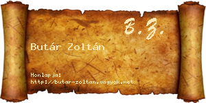 Butár Zoltán névjegykártya